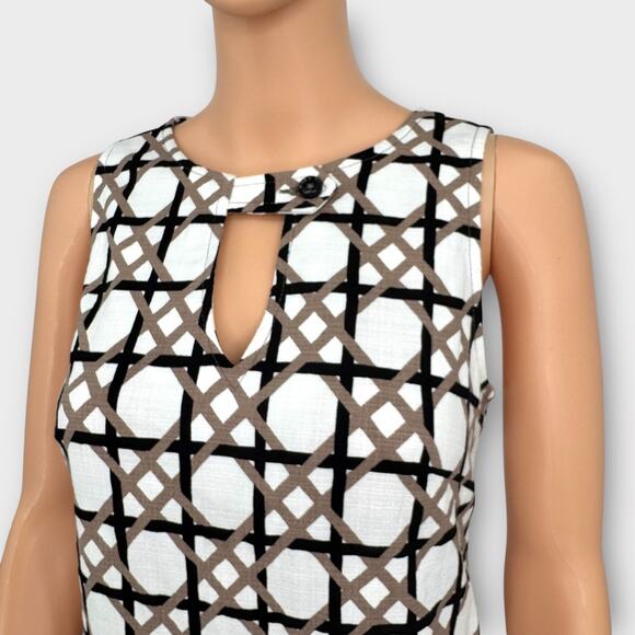 Trina Turk Danie Sleeveless Jacquard Top Size S Structured Woven Geometric Print - Picture 5 of 13